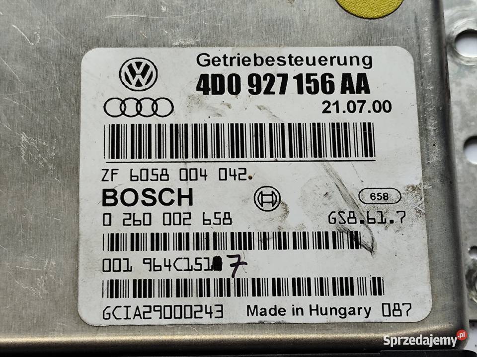 4d0927156aa Audi A8 D2 9902 Sterownik Moduł