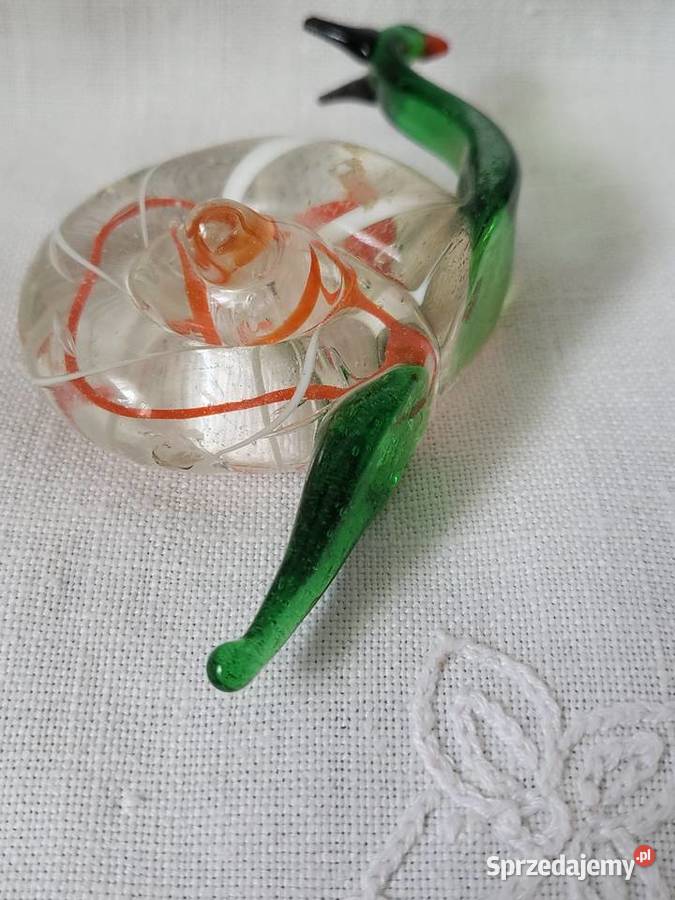 Urocza figurka ŚLIMAK szklo włoskie łódzkie sprzedam