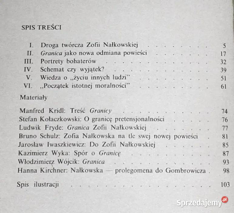Granica Zofii Nałkowskiej Helena Zaworska sprzedam