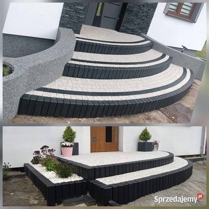 Kostka obrzeże palisady trapezowe betonowe Lipno