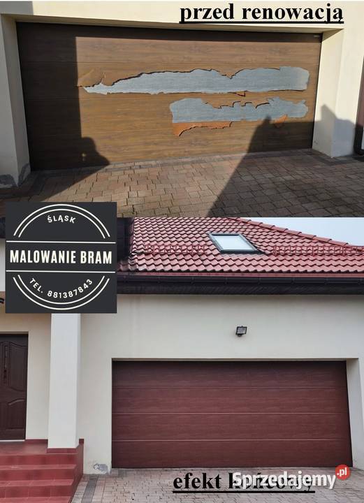 Malowanie BRAMA garażowa RENOWACJA serwis kujawsko-pomorskie Toruń