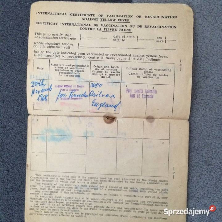 1419 Międzynarodowy Certyfikat Szczepień zachodniopomorskie Szczecin