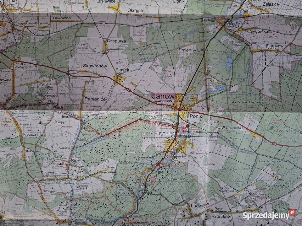 Jurajskie gminy Janów i Olsztyn 140 000 mapa