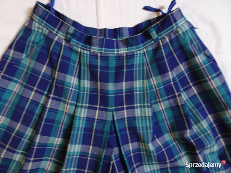 Spódnicospodnie wygodne 40 Krata z Wełna Vintage