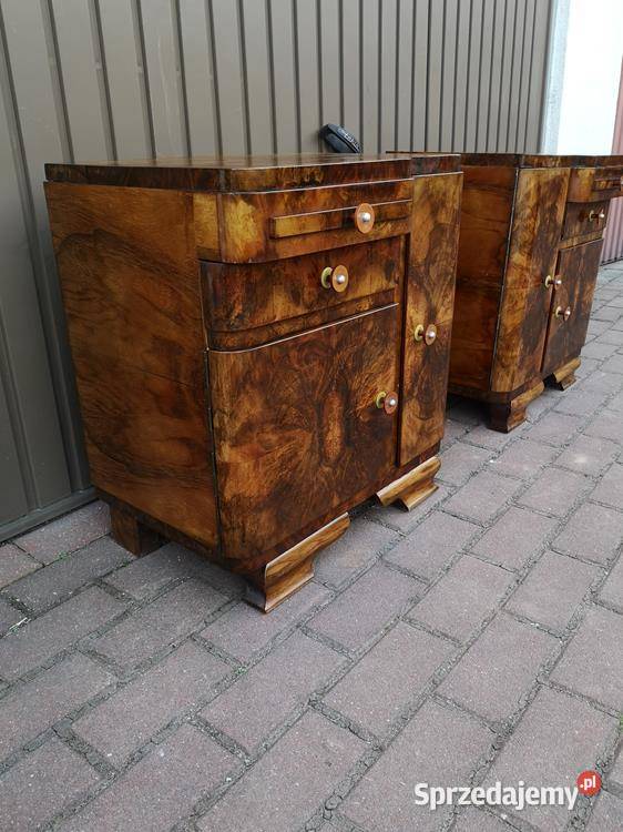 Stoliki Szafki Nocne Art Deco Orzech Stare Antyk Meble