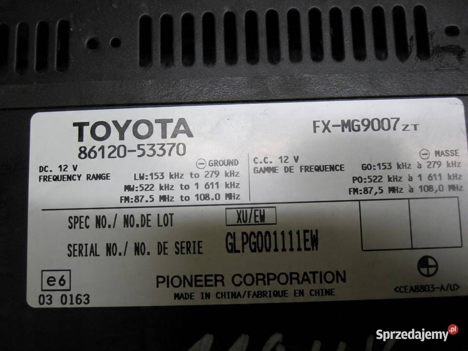 LEXUS IS II 08r radio CD 8612053370 osobowe