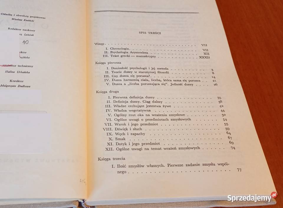 O duszy Arystoteles wstęp Paweł Siwek Biblioteka Rok wydania 1972