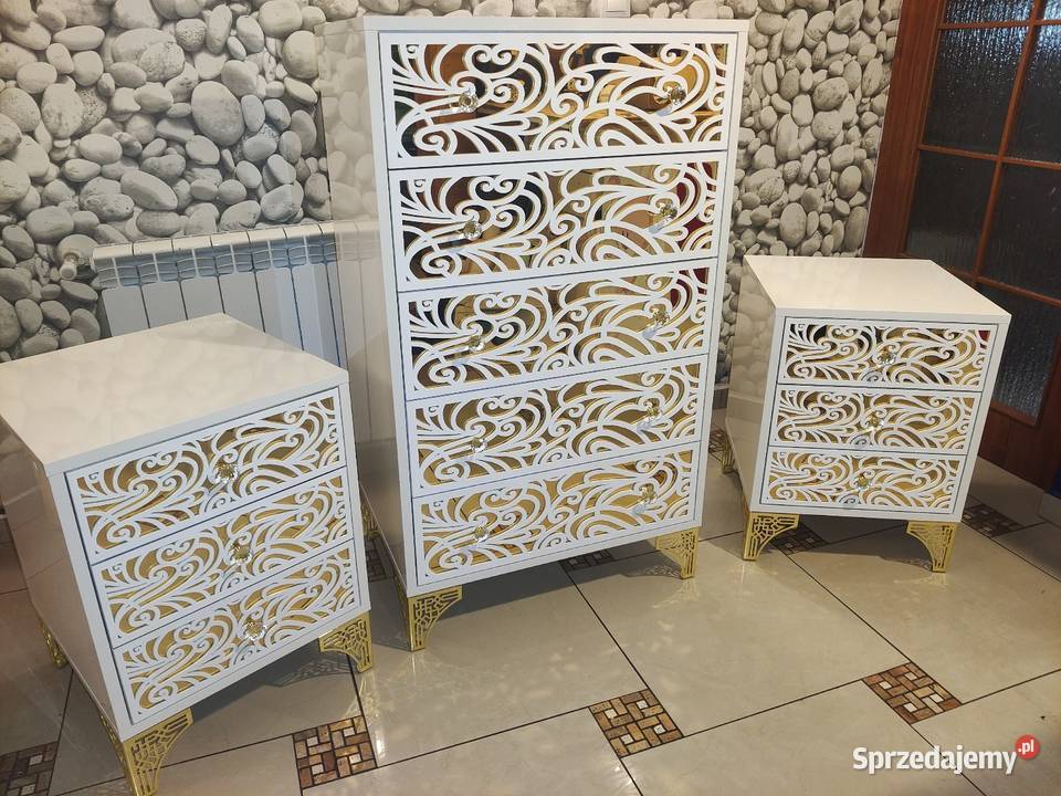 Zestaw komplet komoda dwie szafki nocne 45cm Nowy Sącz