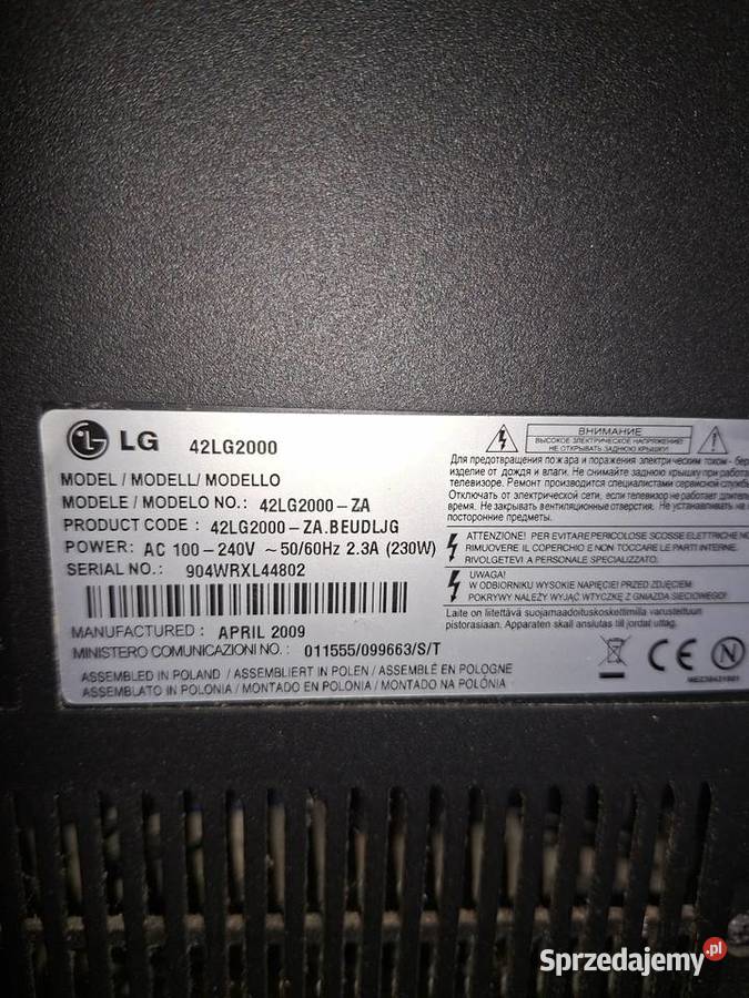 Sprzedam telewizor LG 42 cale