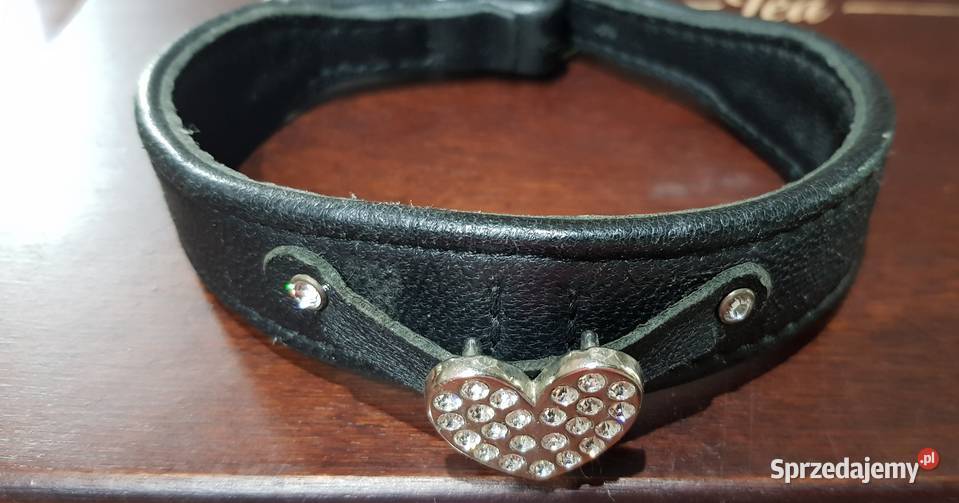 Smycz obroża kryształki skóra czoker rzemyk sprzedam