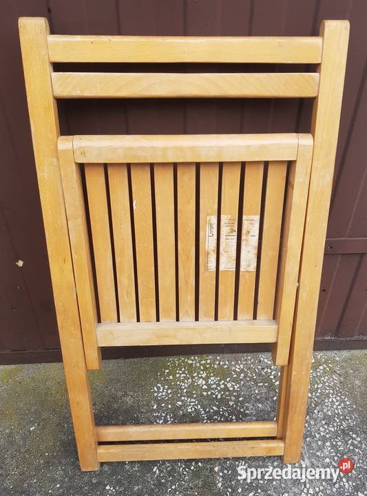 2 Krzesła Składane Drewniane JASIENICA Jafameg i Krzesła Golina