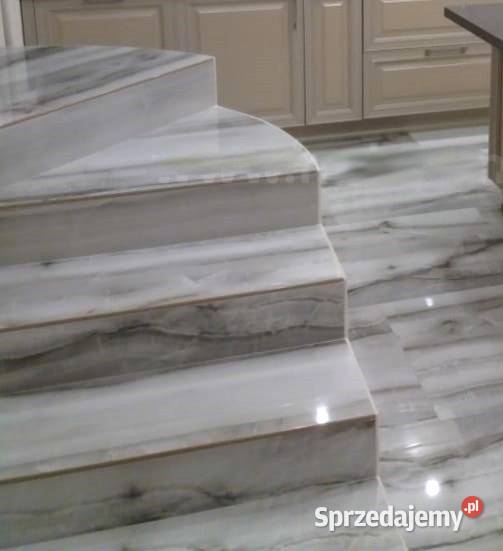 Schody z szarego kamienia 120x30 WYSOKI POŁYSK Łask