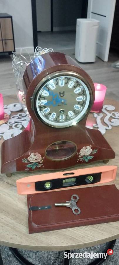 Stary Zegar kominkowy mechaniczny drewniany U Żary