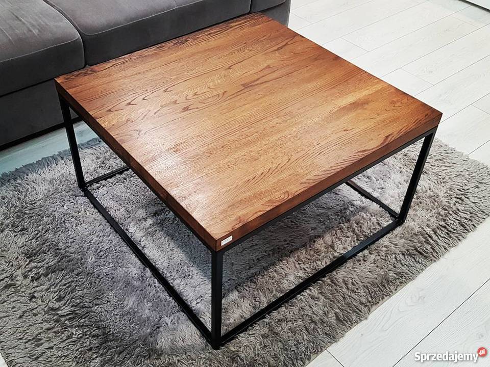 Stolik kawowy industrialny loft dąb nowoczesny Grzybno