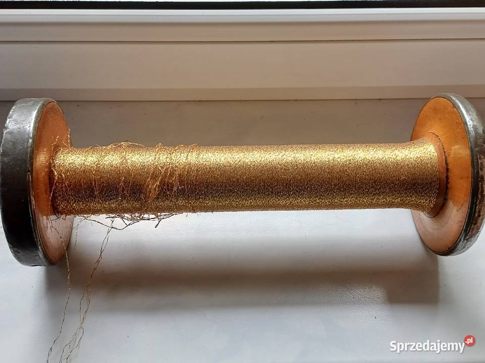 Stara szpula ze złotą nitką małopolskie Kraków