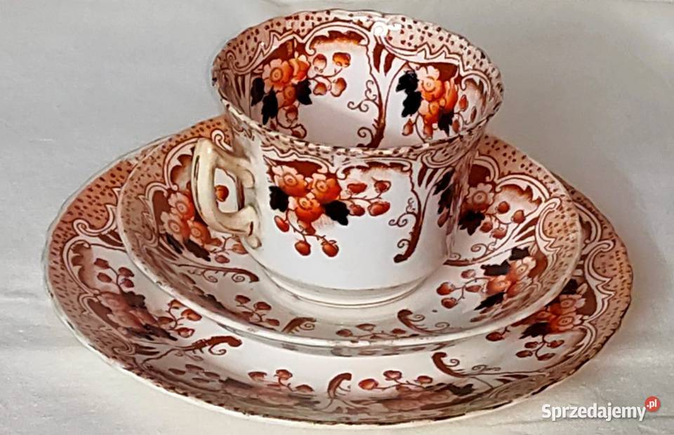 Filiżanka stara angielska Derby STANLEY Trio