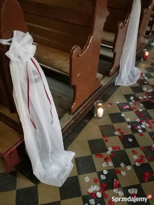 WOAL OZDOBA DO ŁAWKI KRZESŁA W KOŚCIELE ŚLUB Byczyna