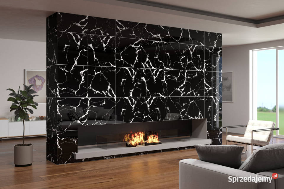 WYPRZEDAŻ BLACK MARBLE HIGH GLOSSY 60X60 GATUNEK Ząbki