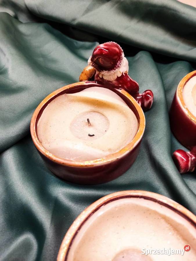 Świeczniki ceramiczne ze Świętym Mikołajem Głuchołazy
