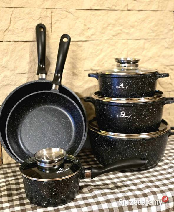 Garnki marmurowe 12 el łódzkie sprzedam