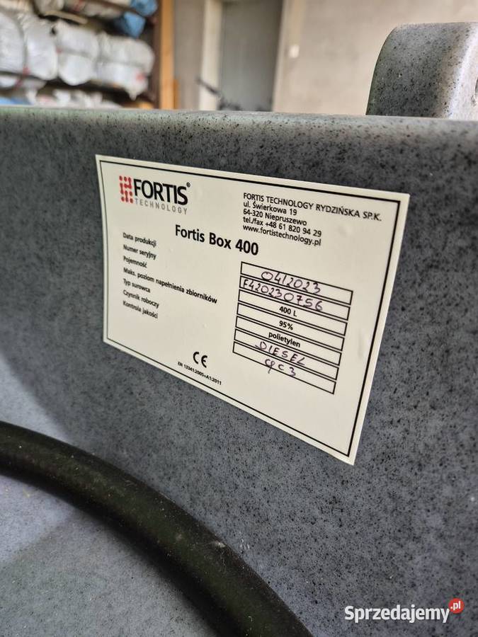 Zbiornik na paliwo 400l 12v fortis box Zduny sprzedam