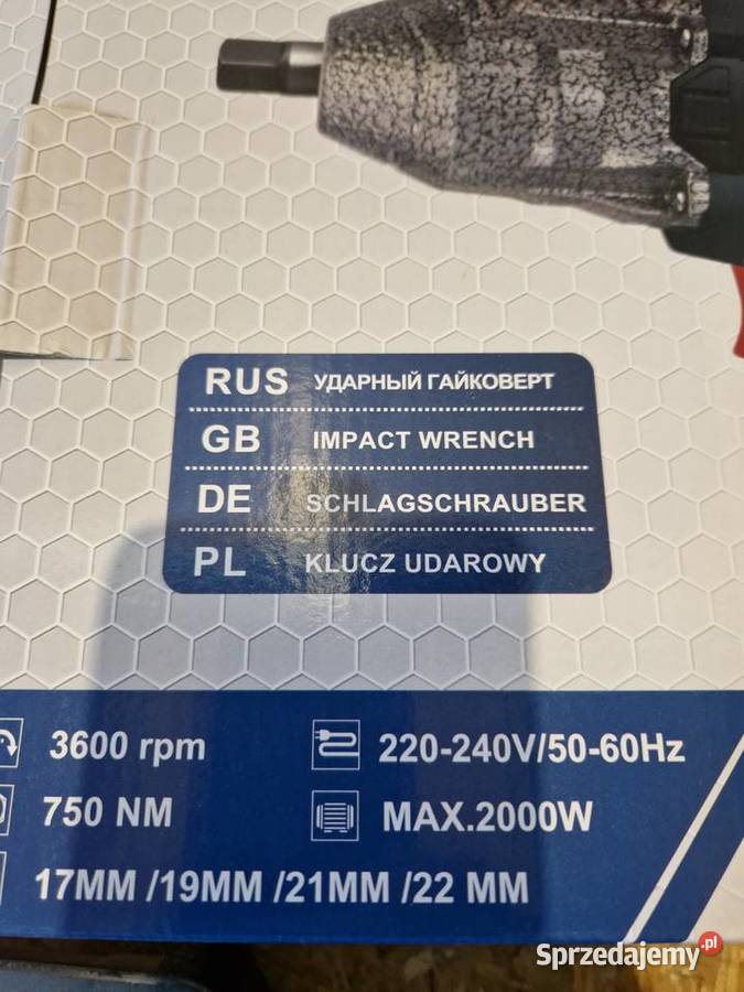 Klucz udarowy elektryczny Eurotec 12 750 NM Głogowa