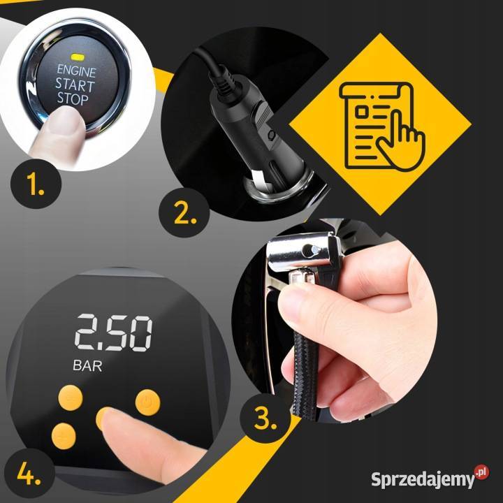 KOMPRESOR SAMOCHODOWY SPRĘŻARKA DO KÓŁ 12V LCD Motoryzacja zachodniopomorskie Szczecin