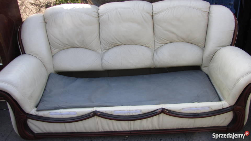 Stylowa rozkładana skórzana sofa francuska firma mazowieckie Warszawa