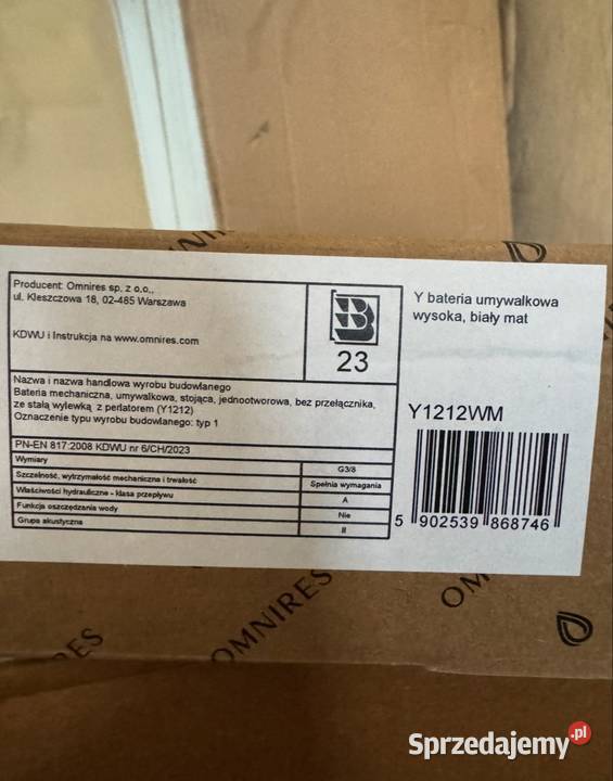 Bateria umywalkowa wysoka marki OMNIRES Legionowo sprzedam