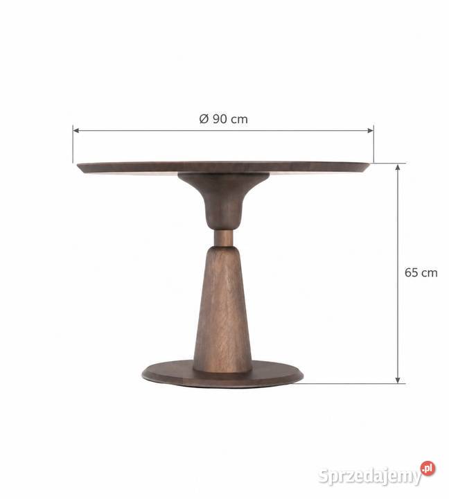 Okrągły dębowy stolik kawowy na toczonej 90cm Stoliki kawowe i ławy sprzedam