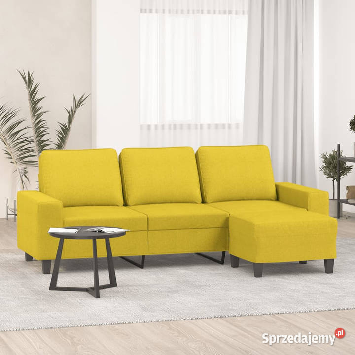 3osobowa sofa z podnóżkiem jasnożółty 180 Warszawa