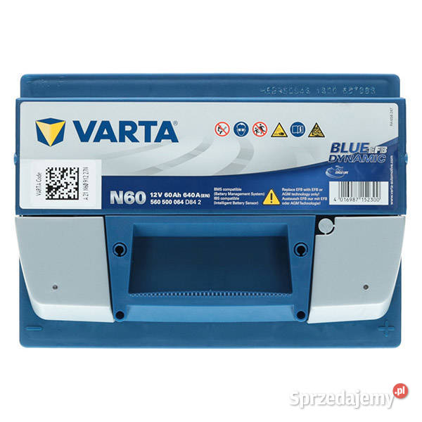 Akumulator VARTA N60 EFB 60AH 640A PRAWY Lubin sprzedam
