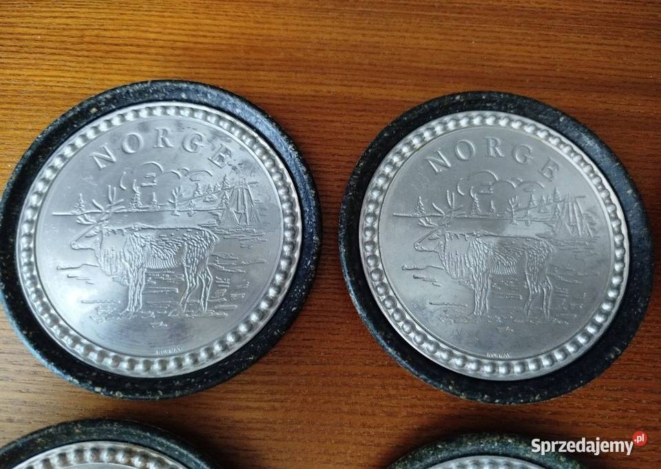 Podkładki cynowe z Norwegii vintage opolskie