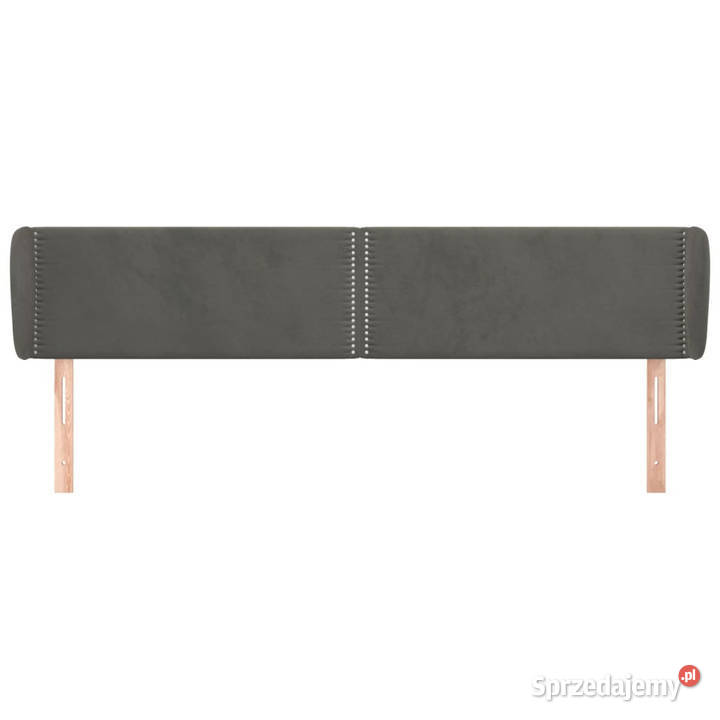 Zagłówek uszak ciemnoszary 203x23x7888 aksamitny