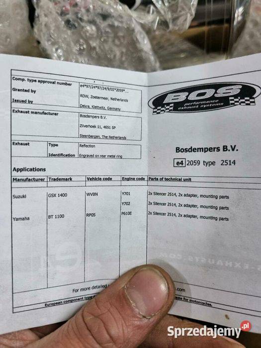 Wydech tłumik Bose Suzuki GSX 1400 Yamaha BT Poznań