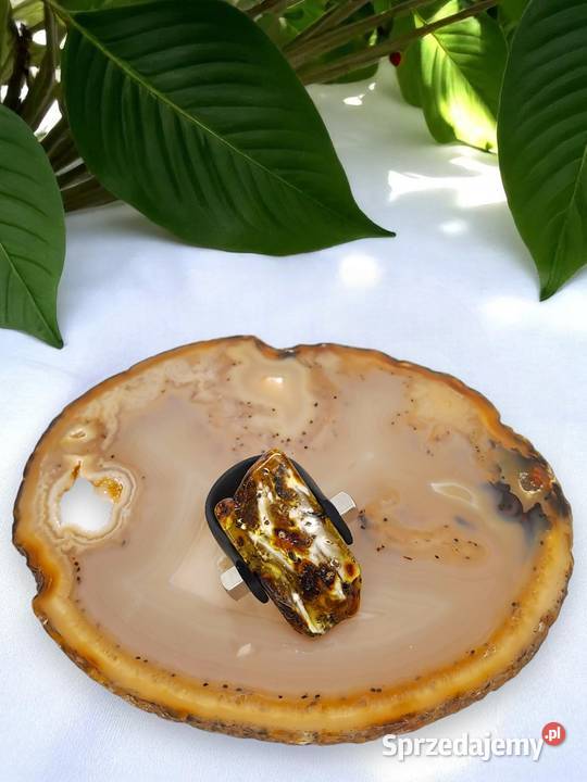 Pierścionek z bursztynu BURSZTYN polerowany Warszawa