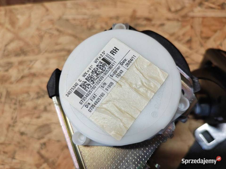 Pas Bezpieczeństwa Prawy Tył Fiat 500 Cabrio Pleszew