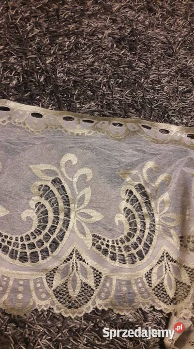 Biała złota żakardowa zazdrostka 50 firanka Wystrój okien Radom