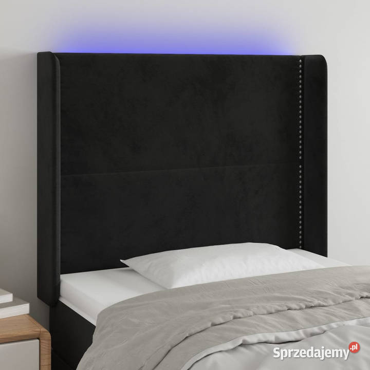 Zagłówek do łóżka z LED czarny 83x16x118128 Warszawa