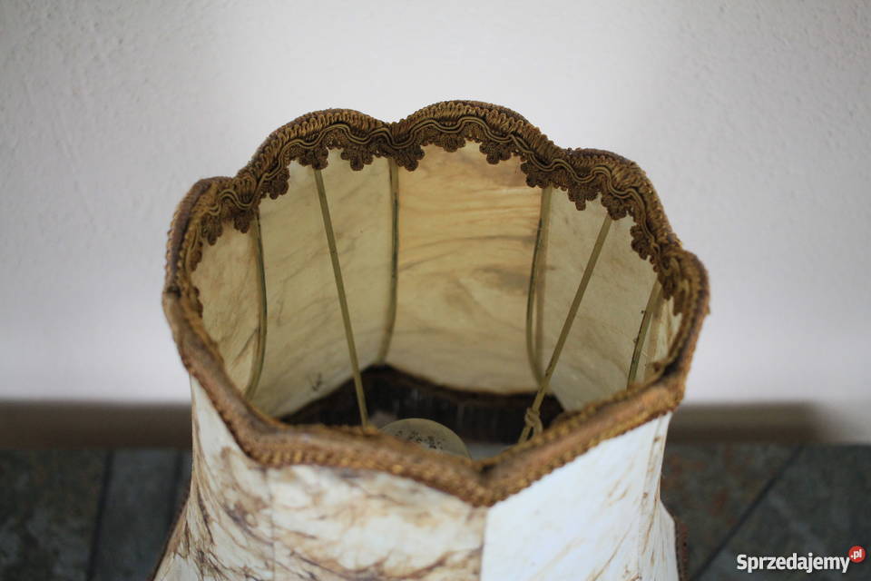 Lampa wolnostojąca abazur z prawdziwej skóry Pszczyna