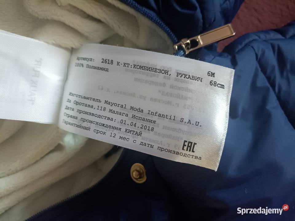 Kombinezon Zimowy Mayoral 68 Kombinezony i śpiworki pomorskie Kwidzyn