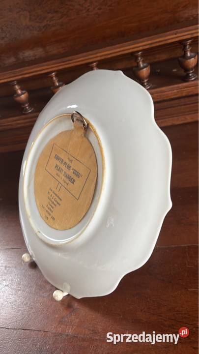 Patera z ptakami Biała porcelana Złocona na Gdańsk