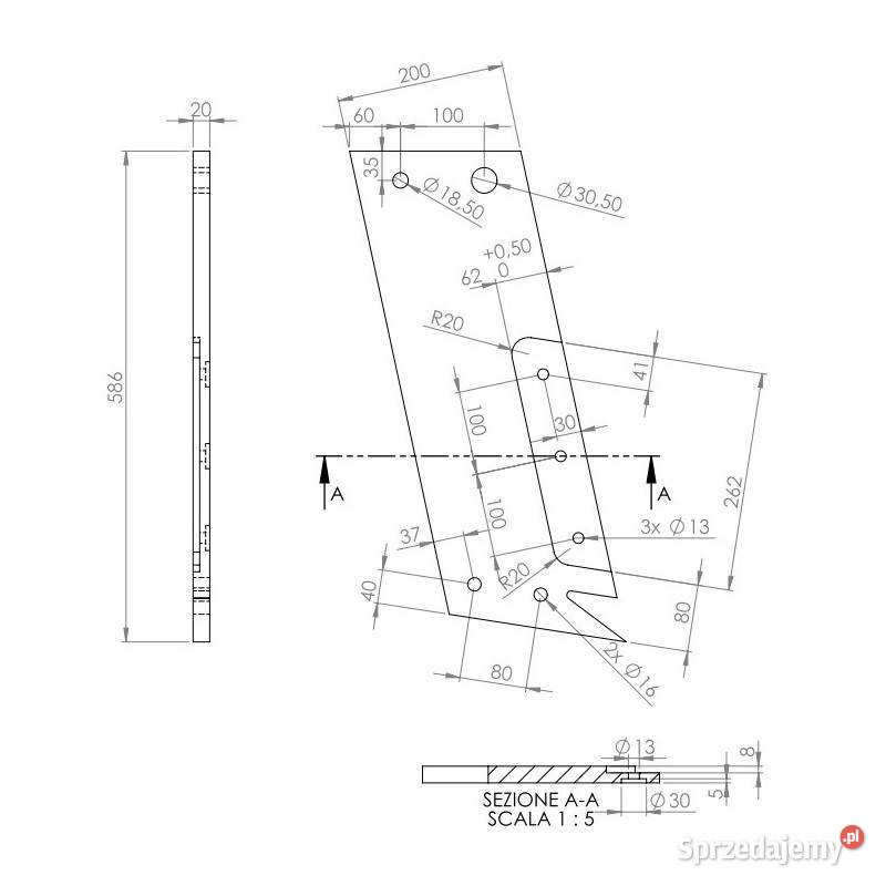 Słupica prawa pługa podeszwowego SMI122763 małopolskie Kamionna sprzedam