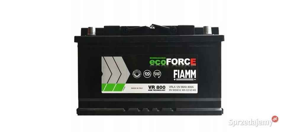Akumulator 80AH Fiamm ECOFORCE AGM Układ elektryczny łódzkie Piotrków Trybunalski
