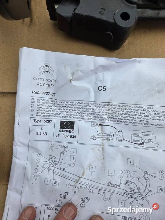 Hak Holowniczy Citroen C5 III X7 9427CZ