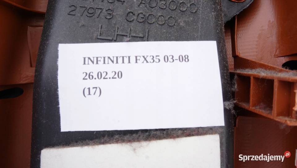 OSŁONA SŁUPKA PRAWA LEWA INFINITI FX35 FX45 Nowy Tomyśl