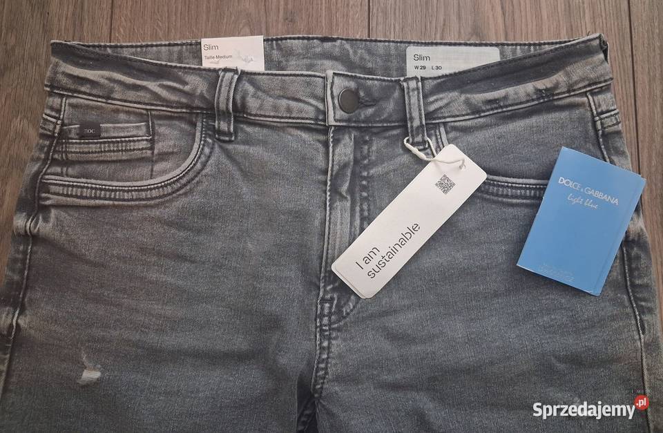 NOWE szare jeansy slim EDC by Esprit W29 L30 Łódź