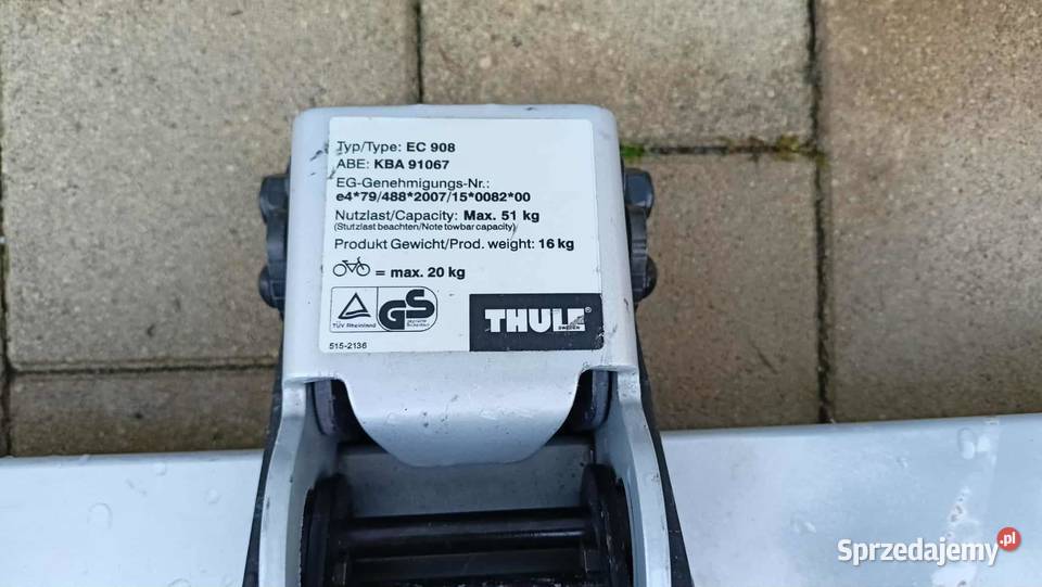 Bagażnik hak thule EC 908 2 rowery 13pin st Kalna sprzedam