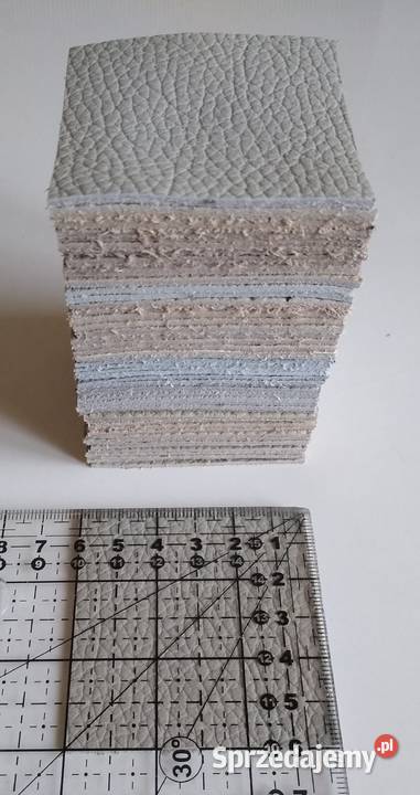 Skóra Kwadrat 6 x 6 50 sztuk Licowa Włoska Beż i Gdańsk