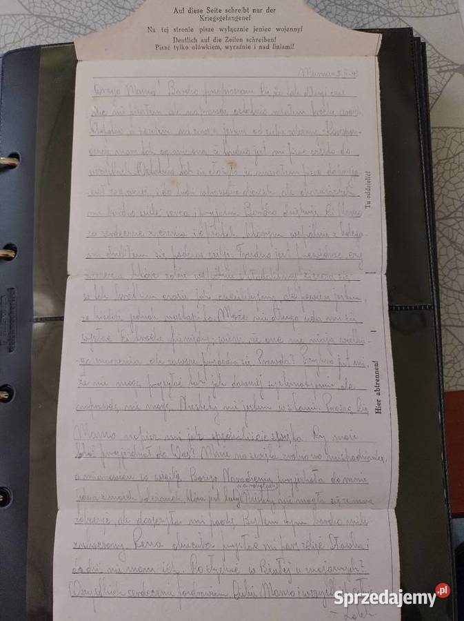 List oficera Wojska Polskiego z niewoli Antykwariat Żory